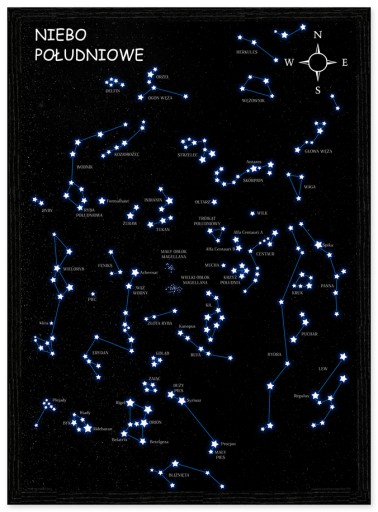 Созвездие звезд южного неба - постер 50х70