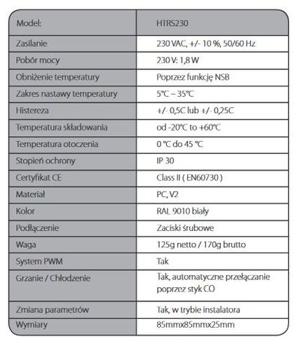 Salus cyfrowy regulator temperatury HTRS230 dobowy przewodowy natynkowy 230