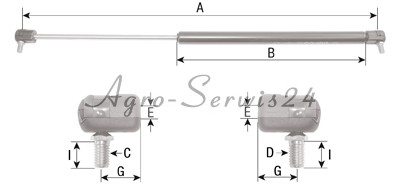 Газовый привод двери Fiat G170, G190, G210 280N