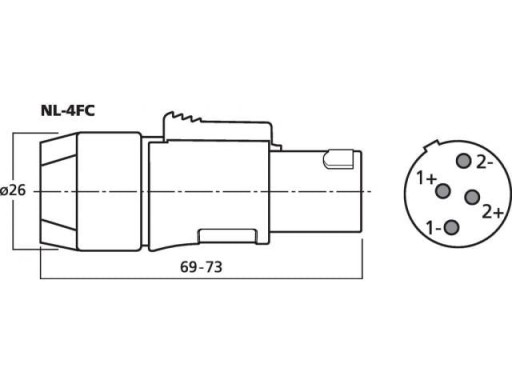 NEUTRIK NL4FC Кабельная вилка с разъемом Speakon