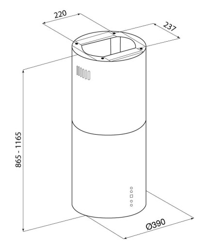 Globalo Cylindro Isola 39.7 Черный островной капюшон