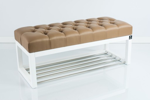 120 Producent Ławka Pikowana Cappuccino EMRA WOOD