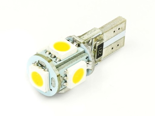 W5W 5 LED SMD 5050 CANBUS T10 лампа ТЕПЛЫЙ БЕЛЫЙ