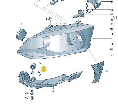 ОРИГИНАЛЬНЫЙ КРЕПЛЕНИЕ ФАР VW POLO 6R0941511