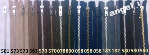 YKK zamek metalowy 5mm rozdzielczy 70cm kolory