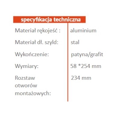 Китайская дверная ручка ERNA, расстояние 68 мм - 5 лет - правая