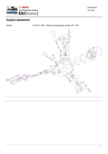 Уплотнения для насосов BOSCH CR F01M101454 F01M101455