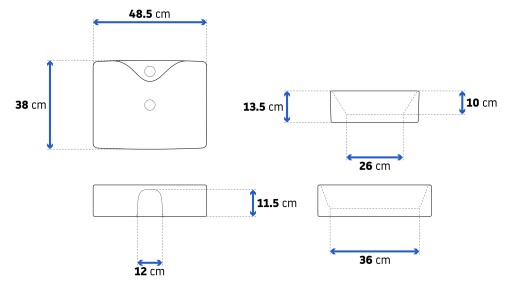 Umywalka ceramiczna Nablatowa szafkowa KELY REA