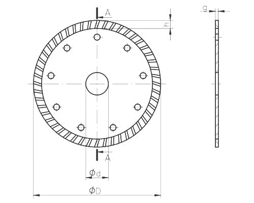 TARCZA DIAMENTOWA TURBO fi 230X22,23mm MARCOPOL