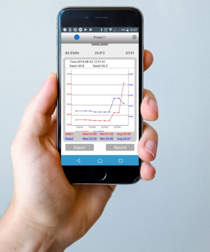 Bluetooth-регистратор температуры и влажности, приложение Android Iphone