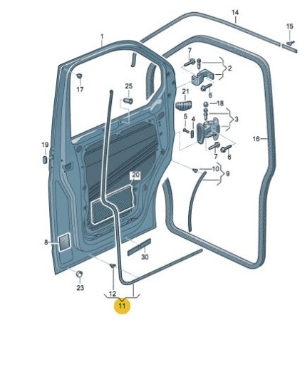 ПРОКЛАДКА ПЕРЕДНЕЙ ПРАВОЙ ДВЕРИ VW T5 T6 ОРИГИНАЛ