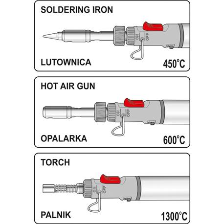 JUN9 Газовый паяльник с тепловой пушкой, горелка 3 в 1, 25-80 Вт KD1499