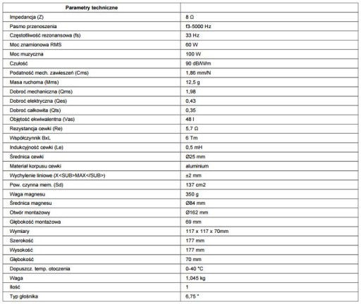 Monacor SPH-175 НЧ-динамик 60WRMS