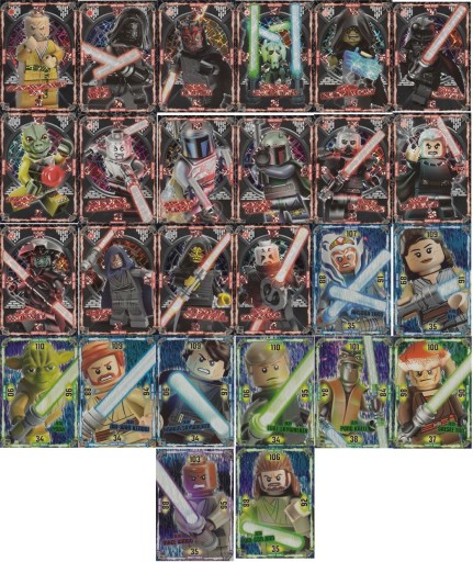 Черные 95 карточек Lego Star Wars у лорда ситхов Дарта
