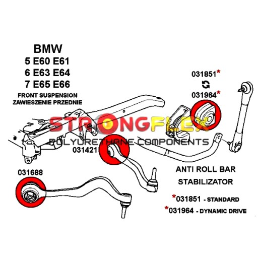 СТАБИЛИЗАТОР РЕЗИНОВЫЙ ПЕРЕДНИЙ BMW 5 E60 E61 7 E65 E66