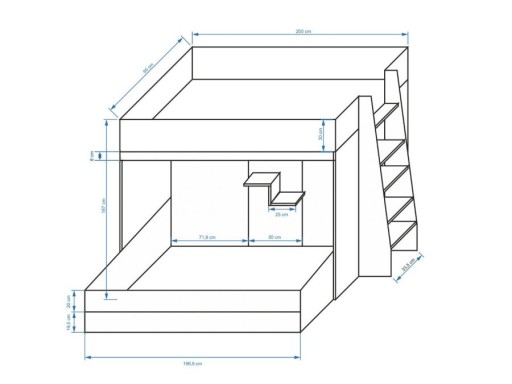 Кровать-мезонин с лестницей 17