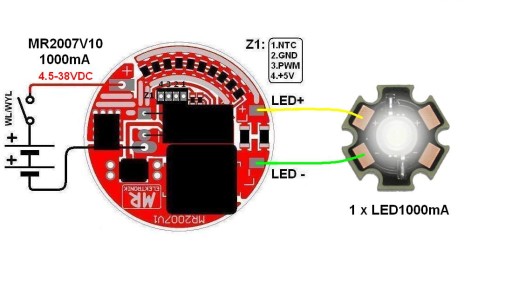STABILIZATOR LED DRIVER SST90 XHP70 XHP50 XP-G XM-L 350-5000mA