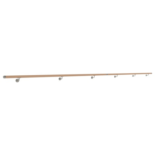 Poręcz ścienna do ściany drewniana fi42 42mm 310cm dąb dębowa lakierowana