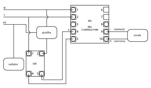 РЕГУЛЯТОР ТЕМПЕРАТУРЫ REX-C100 + SSR 40A + ЗОНД