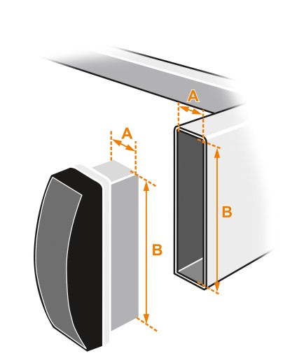 Podgumowana STOPKA stopki do drabiny 22x81 mm ALVE 1 szt.