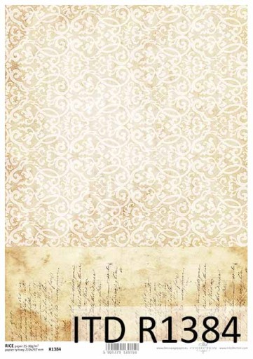 Papier ryżowy do decoupage R1384 A4 vintage pismo