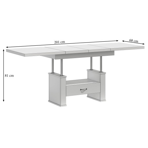 СКАМЬЯ, РАСШИРЯЕМЫЙ СТОЛ, С ЯЩИКОМ, БЕЛЫЙ S5