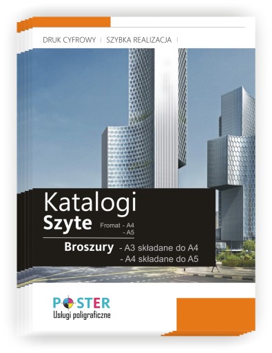 KATALOGI BROSZURY FOLDERY A4 8 STR - 50 szt /200g