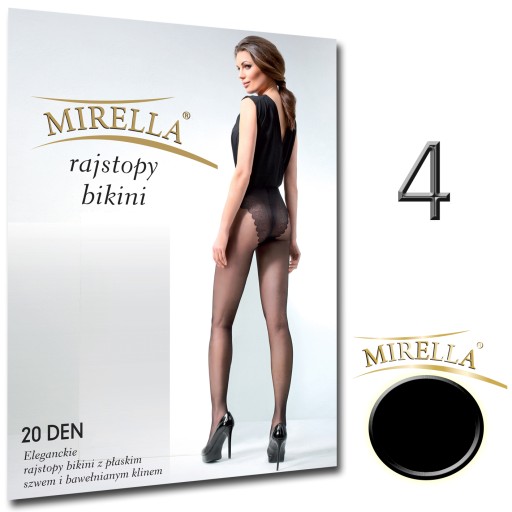 MIRELLA Rajstopy Bikini 20 den 4 Nero