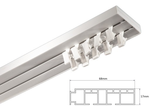 2-х направляющий карниз для штор из ПВХ, потолочный рельс II сантиметра