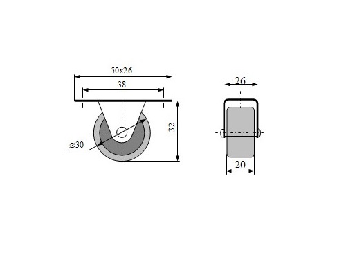 Ролик 30 мм для дивана, кровати, мебели, роликовых колес выдвижного ящика.