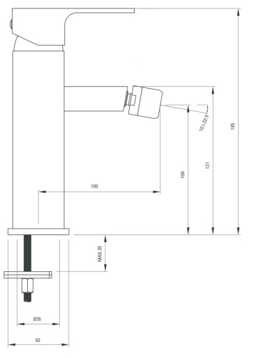 DEANTE ANEMON BCZ W310 БИДЕ FACTER БЕЛЫЙ/CHR