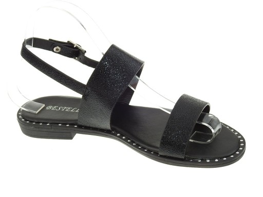 Sandały Klasyczne gładkie L169 Black r.39