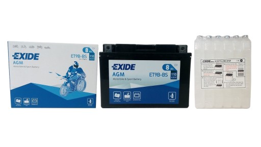 EXIDE BIKE MF AGM АККУМУЛЯТОР YT9B-BS 12В 8Ач 110А