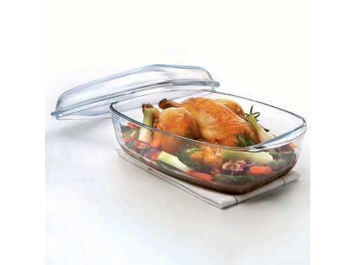 Жаровня PYREX DISH 37CM, устойчивая к духовке, 7 л, с крышкой