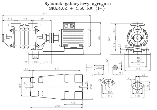 Насос Grudziądz SKA 4.02 без двигателя E3 HYDROS