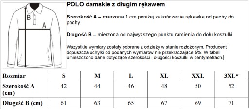 POLO damskie długi rekaw BEZ NADRUKU JHK 210g L