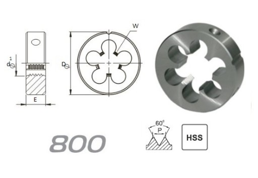 Матрица M40x1,5 DIN-EN 22568, метрическая мелкая резьба HSS 800 FANAR (