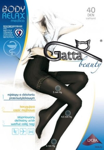 КОЛГОТКИ Gatta BODY RELAX MEDICA 40 DEN 4-L черные