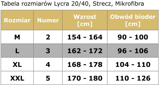 MIRELLA Rajstopy microfibra 40 den gładkie kryjące 3/L Bronzo