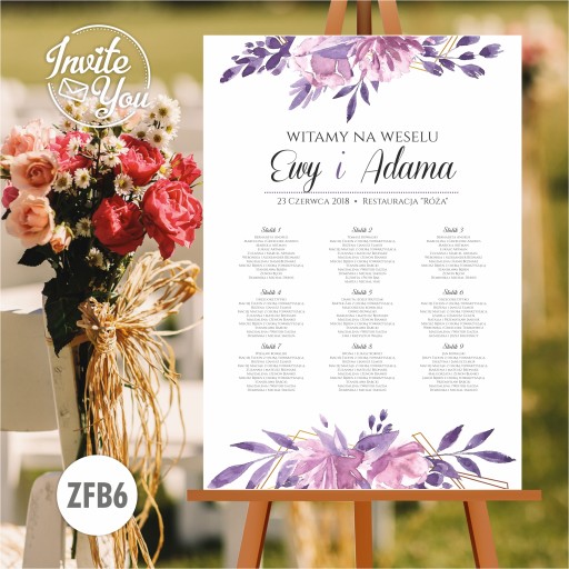 Доска Список гостей B1 100x70см Fresh Blossom WEDDING