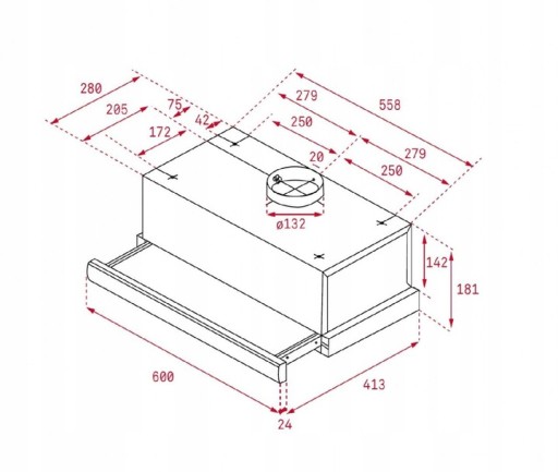 ЧЕРНАЯ ТЕЛЕСКОПИЧЕСКАЯ ВЫТЯЖКА ПОД ШКАФ TEKA TL 6310