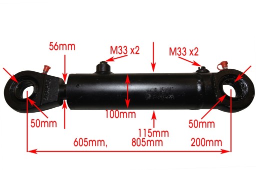 ГИДРАВЛИЧЕСКИЙ ЦИЛИНДР CJ2F 100x56x200 U40 L=605