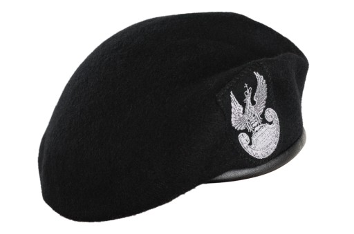 Polski BERET TŁOCZONY WP z ORŁEM CZARNY rozm. 55