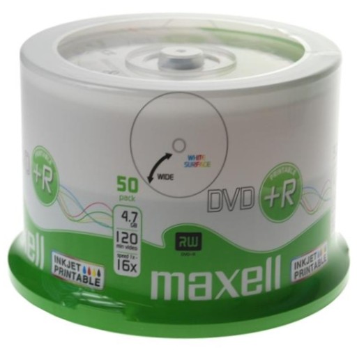 Maxell DVD+R FOTO PRINTABLE FULL FACE 50 szt