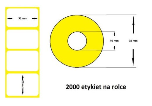 ТЕРМОЭТИКЕТКА САМОКЛЕЯЩАЯСЯ В РУЛОНЕ 32мм х 20мм 2000 шт.