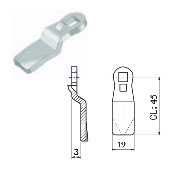 ЗАМОК ДЛЯ КОРОБКИ С КЛЮЧОМ ТРЕУГОЛЬНИК 9 FI 22X18 22 x 18 L= 53 ММ