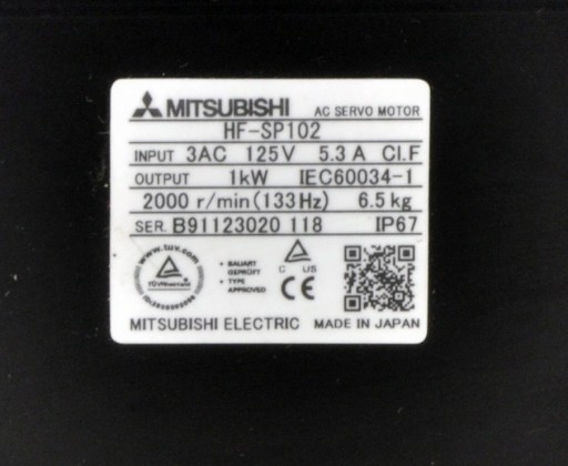 HF-SP102 Серводвигатель MITSUBISHI 1 кВт, коробка передач