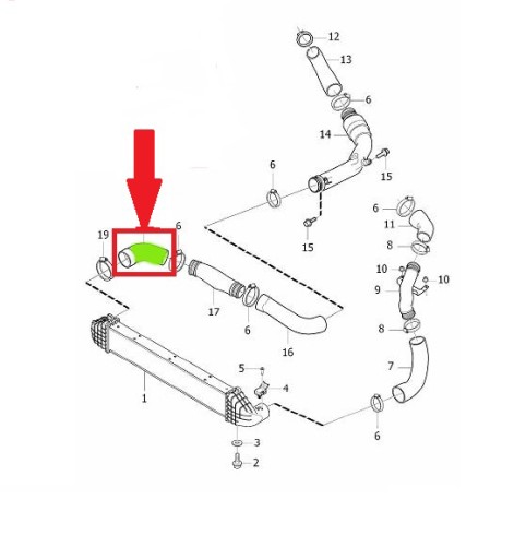 ШЛАНГ ТУРБО ИНТЕРКУЛЕРА VOLVO C30 C70 2.0D