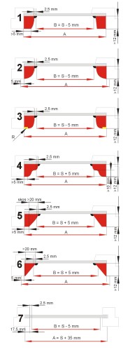 ВНУТРЕННИЕ КАССЕТНЫЕ РОЛЬСТАВНИ AL, размеры 44x150 A