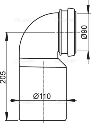 Комплект сливного колена DN90/110 M906